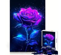 Rompecabezas Neon Rose de 1000 Piezas para Adolescentes Fortalece la Memoria, Alivia la tensión, Borde de Calidad (38x52cm)