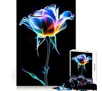 Rompecabezas Neon Rose de 1000 Piezas para Adultos: Juguete para ejercitar la Mente, diseño Divertido y silencioso, Ideal para armar, Regalo Original (50x75cm)