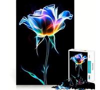 Rompecabezas Neon Rose de 1000 Piezas para Adultos: Juguete para ejercitar la Mente, diseño Divertido y silencioso, Ideal para armar, Regalo Original (50x75cm)