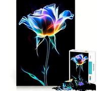 Rompecabezas Neon Rose de 1000 Piezas para Adultos Mejora la Memoria Momento de Paz Bordes Finos Regalo Ideal para Pedir un Deseo a Papá Noel (38x26cm)