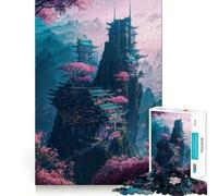 Rompecabezas Neon Sakura Cityscape de 1000 Piezas para Adolescentes Juguete para ejercitar la Mente Fácil de armar Regalo Elegante (38x26cm)
