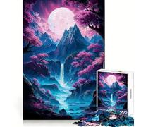 Rompecabezas Neon Sakura Mountain Falls de 1000 Piezas para Adolescentes, Juguete para ejercitar la Mente, Actividad en casa, Bordes precisos, Lista de Deseos de Santa Claus (38x52cm)