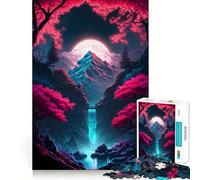 Rompecabezas Neon Sakura Wonderland de 1000 Piezas para Adultos: Juego Inteligente, Montaje sin estrés, Sorpresa cálida (50x75cm)