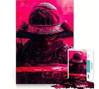 Rompecabezas Neon Samurai de 1000 Piezas para Adultos, Rompecabezas de recuperación Mejorada, Tranquilo, nítido, Corte preciso, Regalo Premium (38x52cm)