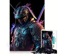 Rompecabezas Neon Samurai para Adultos, 1000 Piezas, Juguete de Habilidad, Alivio de tensión, Corte preciso, Regalo preciado (38x52cm)
