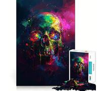 Rompecabezas Neon Skull Cascade para Adolescentes, 1000 Piezas, Juego Inteligente, Relajante, patrón de Montaje, Regalo Encantador (38x26cm)