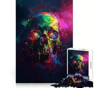 Rompecabezas Neon Skull Cascade para Adolescentes, 1000 Piezas, Juguete Inteligente, pasatiempo para el hogar, Corte preciso, Regalo para Festivales (38x52cm)