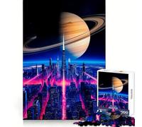Rompecabezas Neon Skyline Universe de 1000 Piezas para Adolescentes, Juguete para ejercitar la Mente, Actividad en casa, Bordes precisos, Lista de Deseos de Santa Claus (38x26cm)