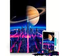 Rompecabezas Neon Skyline Universe de 1000 Piezas para Adultos Mejora la Memoria Momento de Paz Bordes Finos Regalo Ideal para Pedir un Deseo a Santa Claus (38x52cm)