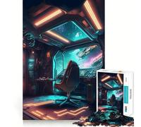 Rompecabezas Neon Space Cockpit para Adolescentes, 1000 Piezas, Juguete de lógica sólida, diversión Relajante, Corte de precisión, Regalo conmovedor (38x26cm)