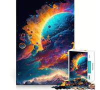 Rompecabezas Neon Space Planets para Adolescentes, 1000 Piezas, Juguete de lógica Mental, Alivio de la ansiedad, Corte Firme, Regalo de cumpleaños (38x26cm)