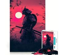 Rompecabezas Neon Sunset Cryopunk Samurai de 1000 Piezas para Adultos, actualización Jigsaw Recall, Quiet Calm Clear Cut, Regalo Premium (38x52cm)