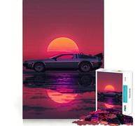 Rompecabezas Neon Sunset Ride de 1000 Piezas para Adultos: Juego Inteligente, Montaje sin estrés, Sorpresa cálida (50x75cm)
