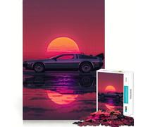 Rompecabezas Neon Sunset Ride de 1000 Piezas para Adultos y Adolescentes Juego Mental Divertido y fácil de armar Regalo increíble (38x26cm)