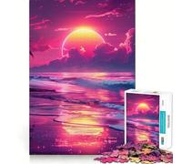Rompecabezas Neon Synthwave Sunset para Adolescentes, 1000 Piezas, Juguete de lógica, diversión Casual, Corte de precisión, Regalo conmovedor (50x75cm)