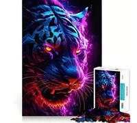 Rompecabezas Neon Tiger de 1000 Piezas para Adultos, Juguete para ejercitar la Mente, Tiempo de Paz, diseño, Montaje, Regalo Creativo (50x75cm)