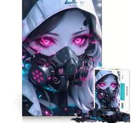 Rompecabezas Neon Tokyo Futurista Chica 1000 Piezas para Adolescentes Rompecabezas Mental Diversión Arte Ensamblaje Arte Coleccionable (50x75cm)