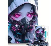 Rompecabezas Neon Tokyo Futurista Chica para Adolescentes 1000 Piezas Juguete para ejercitar la Mente Actividad en casa Arte para armar (38x52cm)