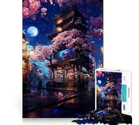 Rompecabezas Neon Tokyo Sakura Store para Adultos, 1000 Piezas, Juguete Intelectual, Alivio del estrés, Corte preciso, (38x26cm)