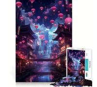 Rompecabezas Neon Tokyo Sakura Street de 1000 Piezas para Adultos Juego Inteligente, Divertido y Relajante Diseño para armar Regalo Elegante (38x26cm)