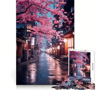 Rompecabezas Neon Tokyo Sakura Street de 1000 Piezas para Adultos: Mejora la Memoria, Proporciona Momentos de Paz, Bordes Finos y es un Regalo Ideal para Pedir un Deseo a Papá Noel (50x75cm)