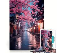 Rompecabezas Neon Tokyo Sakura Street de 1000 Piezas para Adultos: Mejora la Memoria, Proporciona Momentos de Paz, Bordes Finos y es un Regalo Ideal para Pedir un Deseo a Papá Noel (50x75cm)