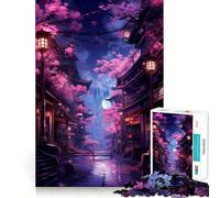 Rompecabezas Neon Tokyo Sakura Street Teenagers de 1000 Piezas, Juguete Inteligente para Jugar en Interiores, con Bordes Lisos, de la colección Art (38x52cm)