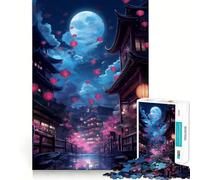 Rompecabezas Neon Tokyo Sakura Street Teenagers de 1000 Piezas, Juguete Inteligente para Jugar en Interiores, con Bordes Lisos, de la colección Art (38x52cm)