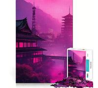 Rompecabezas Neon Tokyo Skyline de 1000 Piezas para Adultos: Juguete para ejercitar la Mente, Ideal para Momentos de Paz, diseño y Montaje, Regalo Creativo (38x26cm)