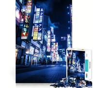 Rompecabezas Neon Tokyo Street para Adultos, 1000 Piezas, Juguete Inteligente, Tiempo Libre, Arte de Corte preciso, Coleccionable (50x75cm)
