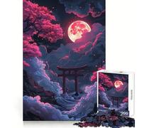 Rompecabezas Neon Torii Gate Nightscape para Adolescentes, 1000 Piezas, Juguete para ejercitar la Mente, Actividad artística para armar en casa, (50x75cm)