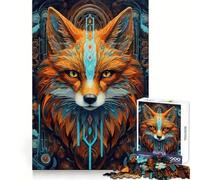 Rompecabezas Neon Tribe Fox de 1000 Piezas para Adultos, Juguete para desarrollar la Mente, fácil de armar, Ideal para el Tiempo Libre, Regalo de Temporada (50x75cm)