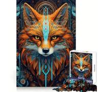 Rompecabezas Neon Tribe Fox para Adolescentes, 1000 Piezas, Juego Inteligente, Relajante, patrón de Montaje, Regalo Encantador (38x26cm)
