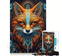 Rompecabezas Neon Tribe Fox para Adolescentes, 1000 Piezas, Juego Inteligente, Relajante, patrón de Montaje, Regalo Encantador (38x26cm)