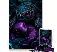 Rompecabezas Neon Turtle Duo para Adolescentes, 1000 Piezas, Juguete para ejercitar la Mente, Relajante y Acogedor, Imagen para armar, cálida Sorpresa (50x75cm)