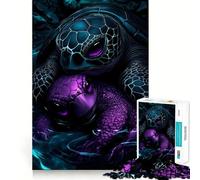 Rompecabezas Neon Turtle Duo para Adolescentes, 1000 Piezas, Juguete para ejercitar la Mente, Relajante y Acogedor, Imagen para armar, cálida Sorpresa (50x75cm)