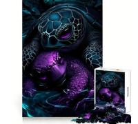 Rompecabezas Neon Turtle Duo para Adultos, 1000 Piezas, Juguete Inteligente para Jugar en Interiores, Corte Limpio, (38x26cm)