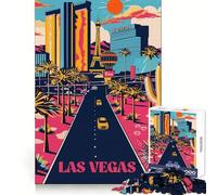 Rompecabezas Neon Vegas Strip de 1000 Piezas para Adultos: Juguete para ejercitar la Mente, Divertido y Relajante, Pieza de Arte para armar (50x75cm)
