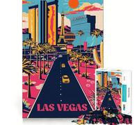 Rompecabezas Neon Vegas Strip de 1000 Piezas para Adultos Juguete para ejercitar la Mente, Ideal para Momentos de unión, Arte y como Regalo Elegante (38x26cm)