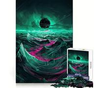 Rompecabezas Neon Wave Planet para Adultos, 1000 Piezas, Juguete de Habilidad, Alivio de tensión, Corte preciso, Regalo preciado (38x26cm)