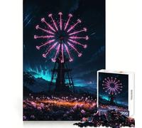 Rompecabezas Neon Windmill para Adolescentes, 1000 Piezas, Juguete Inteligente, pasatiempo para el hogar, Corte preciso, Regalo para Festivales (38x26cm)
