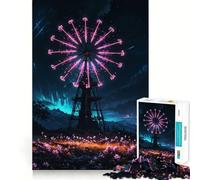 Rompecabezas Neon Windmill para Adolescentes, 1000 Piezas, Juguete Inteligente, pasatiempo para el hogar, Corte preciso, Regalo para Festivales (38x26cm)