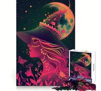 Rompecabezas Neon Witch Under The Moon para Adolescentes, 1000 Piezas, Juguete para ejercitar la Mente, Imagen Relajante y acogedora, Sorpresa cálida (50x75cm)