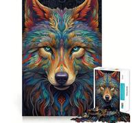 Rompecabezas Neon Wolf para Adultos, 1000 Piezas, Juguete para desafiar la Mente, Tiempo de relajación, Corte de Calidad, Regalo preciado (38x52cm)