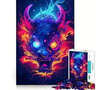 Rompecabezas Neon Yokai Oni de 1000 Piezas para Adultos, Juguete de lógica, vínculo Familiar, Borde Premium, cálida Sorpresa (50x75cm)
