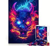 Rompecabezas Neon Yokai Oni de 1000 Piezas para Adultos, Juguete de lógica, vínculo Familiar, Borde Premium, cálida Sorpresa (50x75cm)