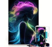 Rompecabezas Night Flashes para Mujeres, Estilo neón, para Adolescentes, 1000 Piezas, Juguete de lógica, Divertido, de Corte preciso, Regalo conmovedor (38x26cm)