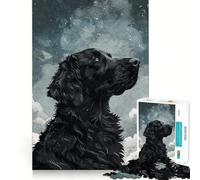 Rompecabezas Night Sky Flatcoated de 1000 Piezas para Adolescentes Juguete para desarrollar la Mente Diseño Divertido y Relajante armar (50x75cm)