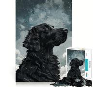 Rompecabezas Night Sky Flatcoated para Adultos, 1000 Piezas, Fine Logic Toy, Casual Relax, Neat Edge Fine Art Piece (38x52cm)