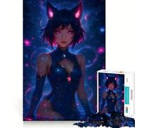 Rompecabezas Night Sky Kitsune de 1000 Piezas para Adolescentes, Juguete de Habilidad, Momento de Serenidad, Corte Exacto, Regalo increíble (38x26cm)